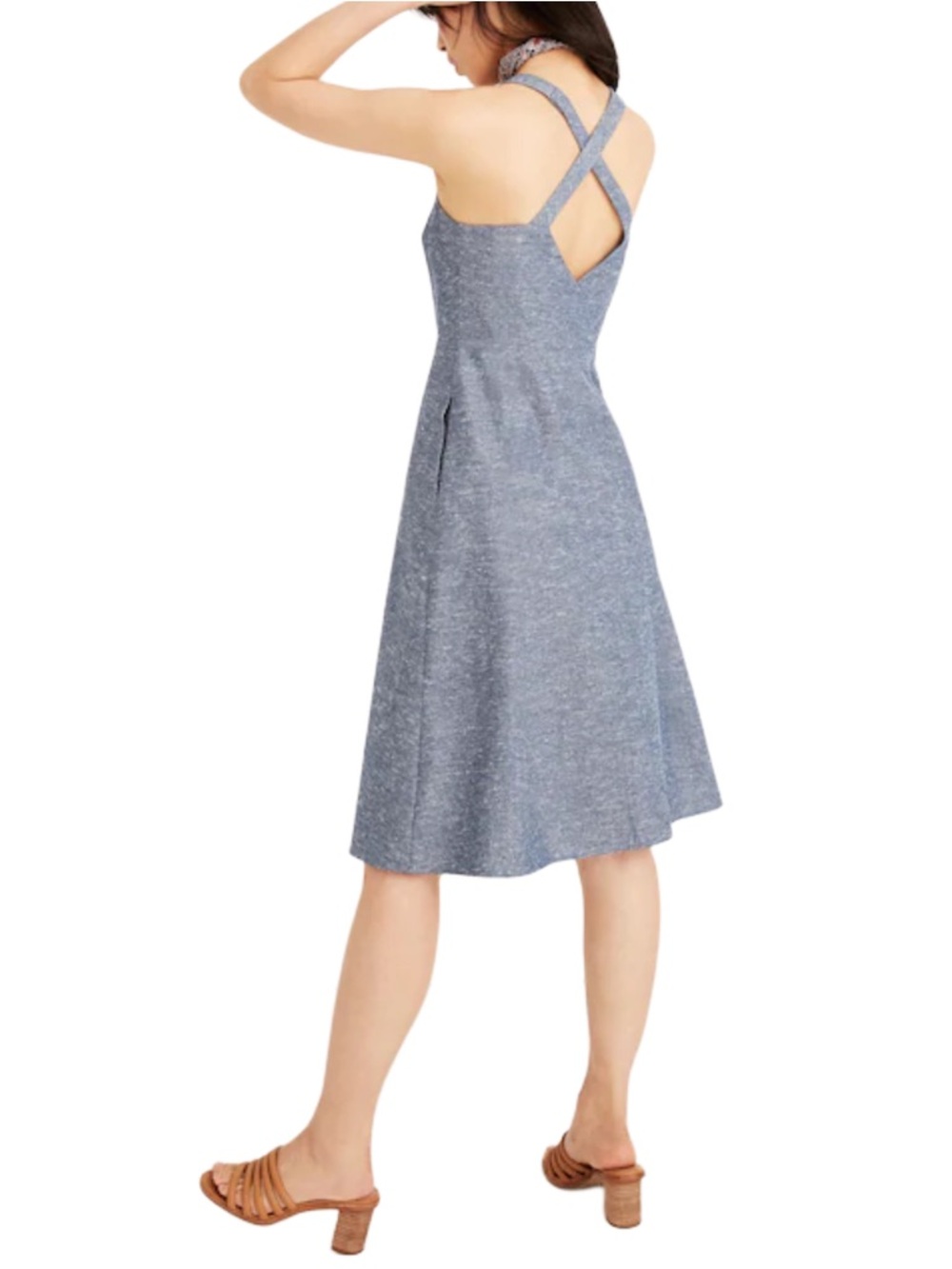 Madewell Chambray Tank Button-Front Midi Dress - Picture 2 of 8